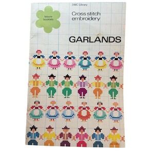 DMC Library Cross Stitch Embroidery Booklets Garlands Patterns 1979 Vintage OOP